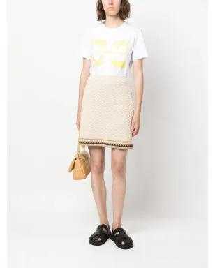 Tory Burch ロゴパッチコットンTシャツ ホワイト - サムネイル2
