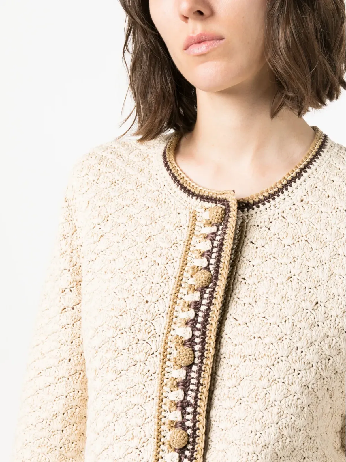 Tory Burch ラウンドネック ボタンアップ カーディガン - 画像5