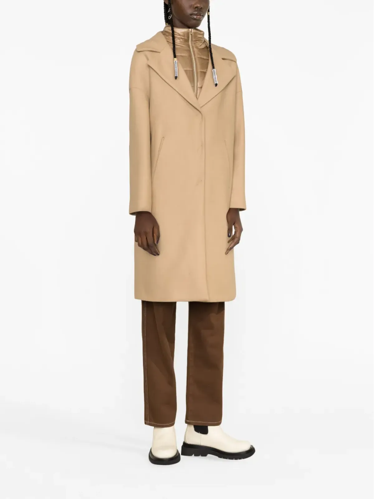 Herno パッド入りカラーのシングルブレストコート - 画像3