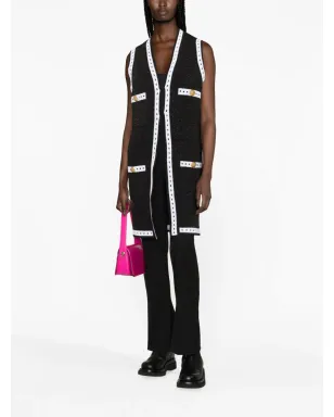 Balmain コントラストボーダーVネック カーディガン - サムネイル2