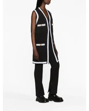 Balmain コントラストボーダーVネック カーディガン - サムネイル4