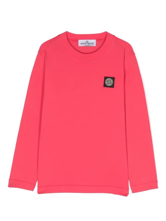 Stone Island Junior Stone Island Junior コンパスモチーフ コットン スウェットシャツ ピンクの商品画像