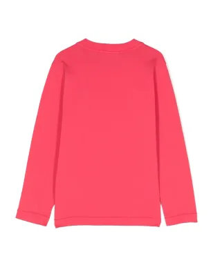 Stone Island Junior コンパスモチーフ コットン スウェットシャツ ピンク - サムネイル2