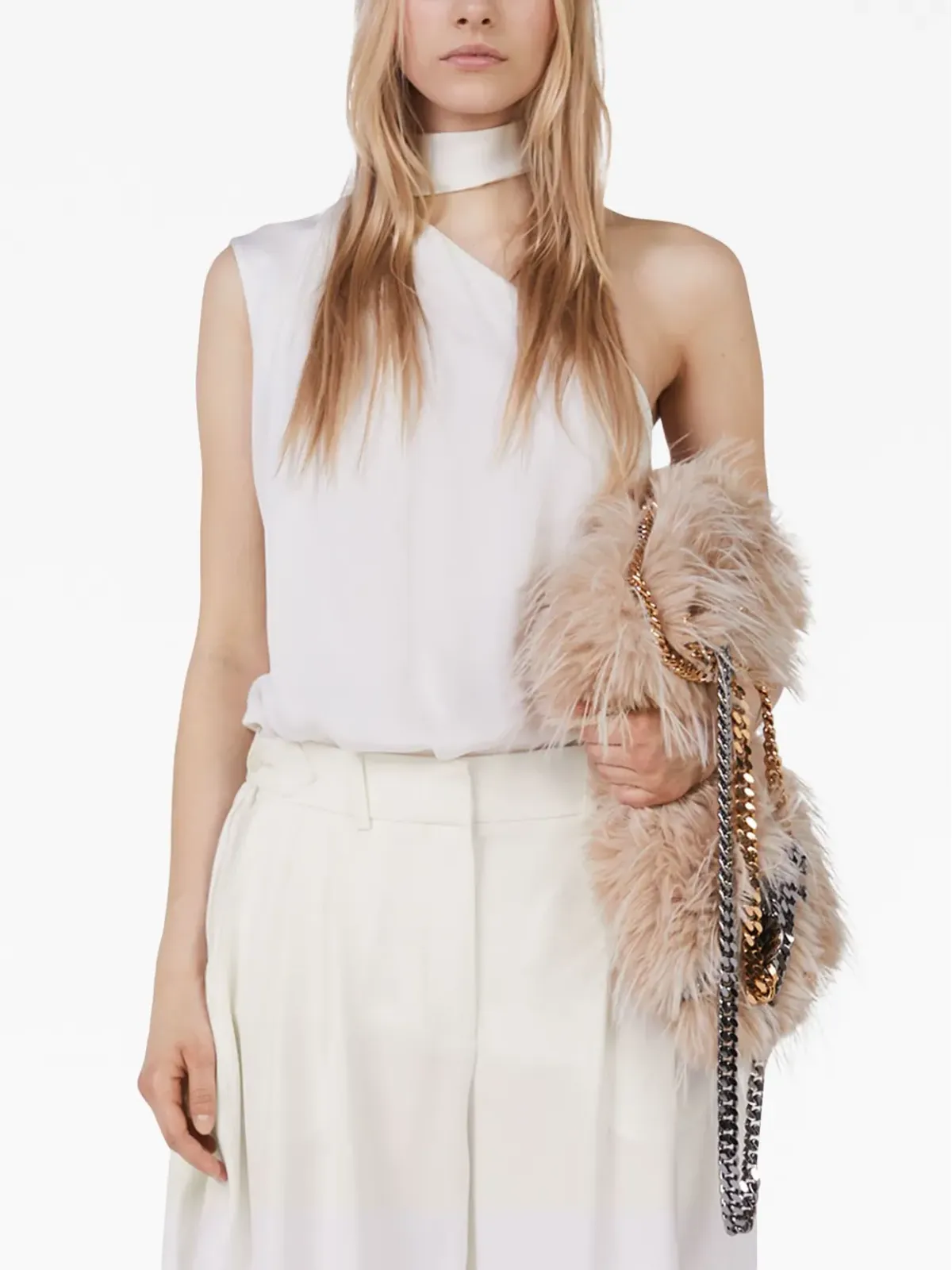 Stella McCartney プリーツ入りウールのワイドパンツ - 画像4