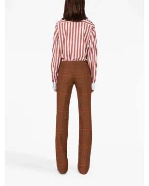 Stella McCartney プリンス・オブ・ウェールズ チェック スリムカットパンツ ブラウン - サムネイル3