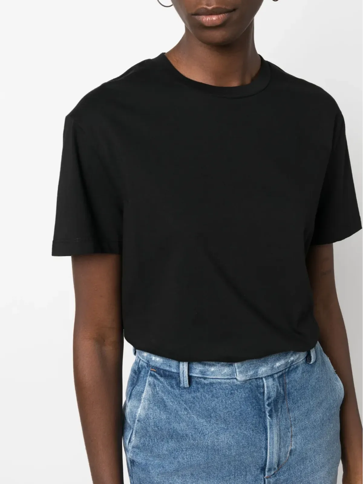 WARDROBE.NYC クルーネック コットン Tシャツ - ブラック - 画像5