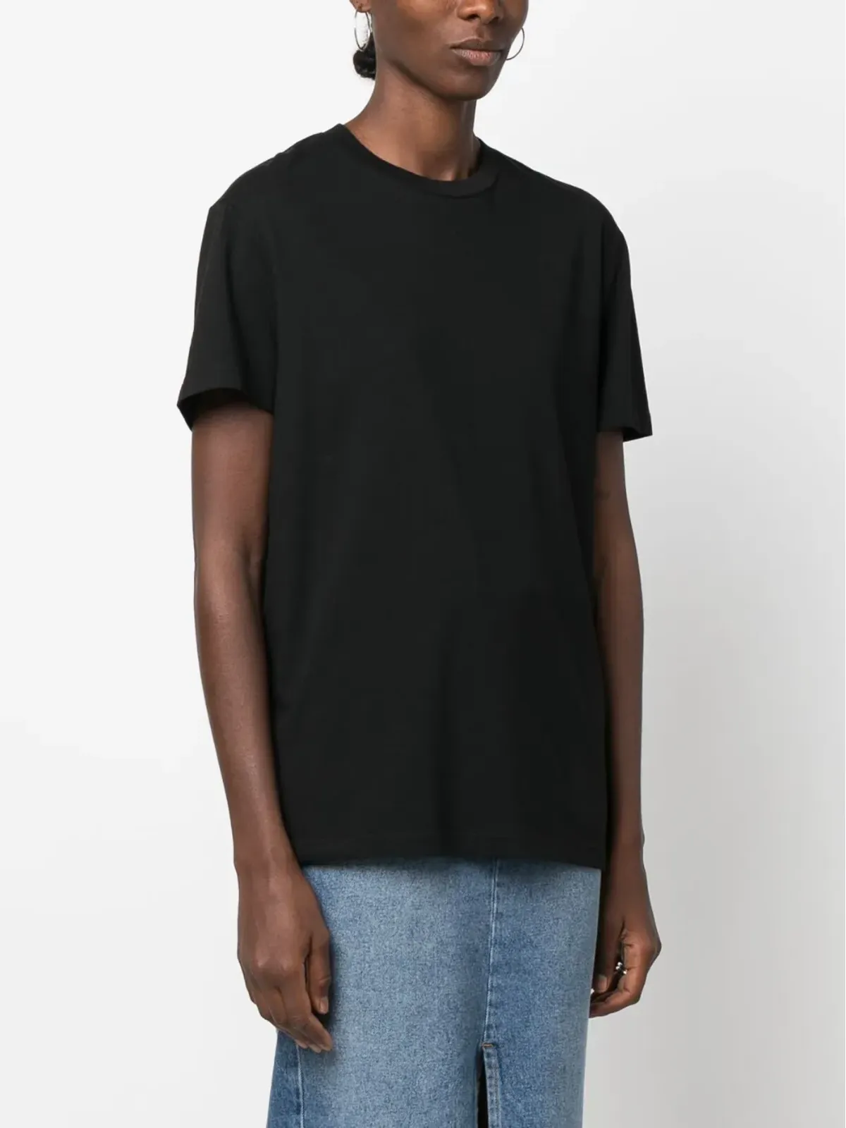 WARDROBE.NYC クルーネック コットン Tシャツ - ブラック - 画像3