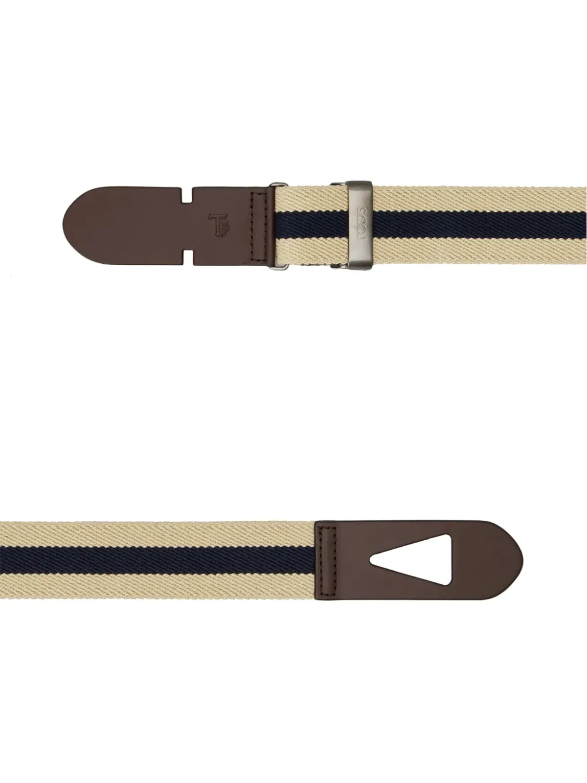 Tod's ストライプ柄スナップバックルベルト - 画像2