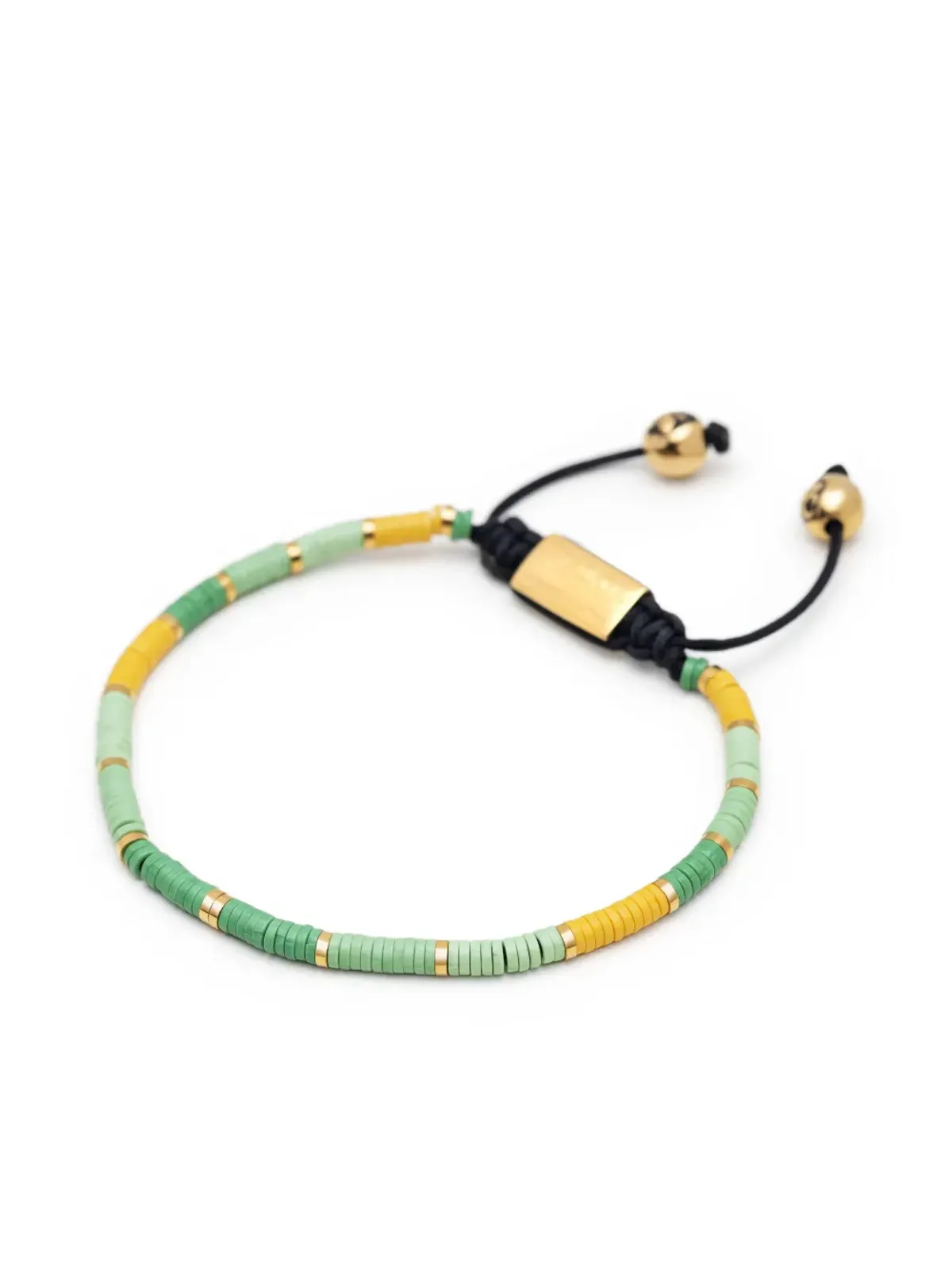 Nialaya Jewelry ロゴプレート付きビーズブレスレット - 画像2