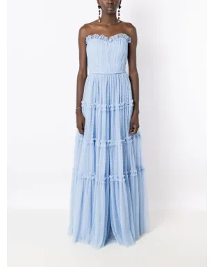 Lethicia Bronstein イザベラ ストラップレス チュール ガウン - ブルー - サムネイル2
