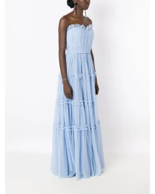 Lethicia Bronstein イザベラ ストラップレス チュール ガウン - ブルー - サムネイル3
