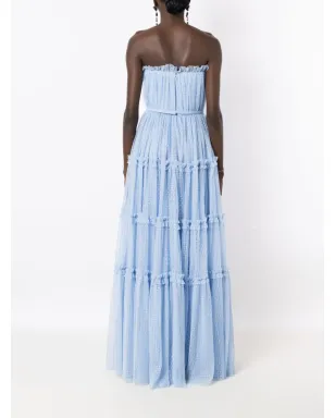 Lethicia Bronstein イザベラ ストラップレス チュール ガウン - ブルー - サムネイル4