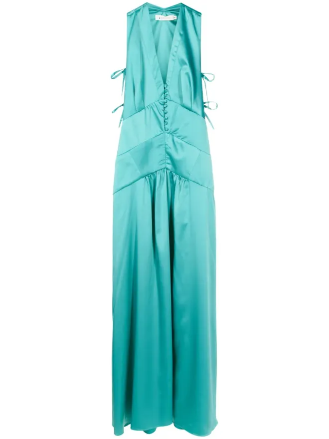 Lethicia Bronstein Lethicia Bronstein テレス サテンマキシドレス - Greenの商品画像