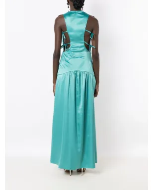 Lethicia Bronstein テレス サテンマキシドレス - Green - サムネイル4