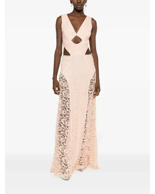 Lethicia Bronstein Puppis IV floral-lace gown - Pink - サムネイル2