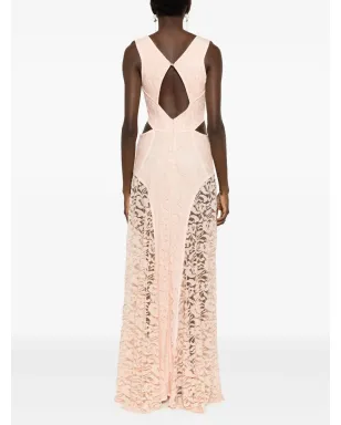 Lethicia Bronstein Puppis IV floral-lace gown - Pink - サムネイル4