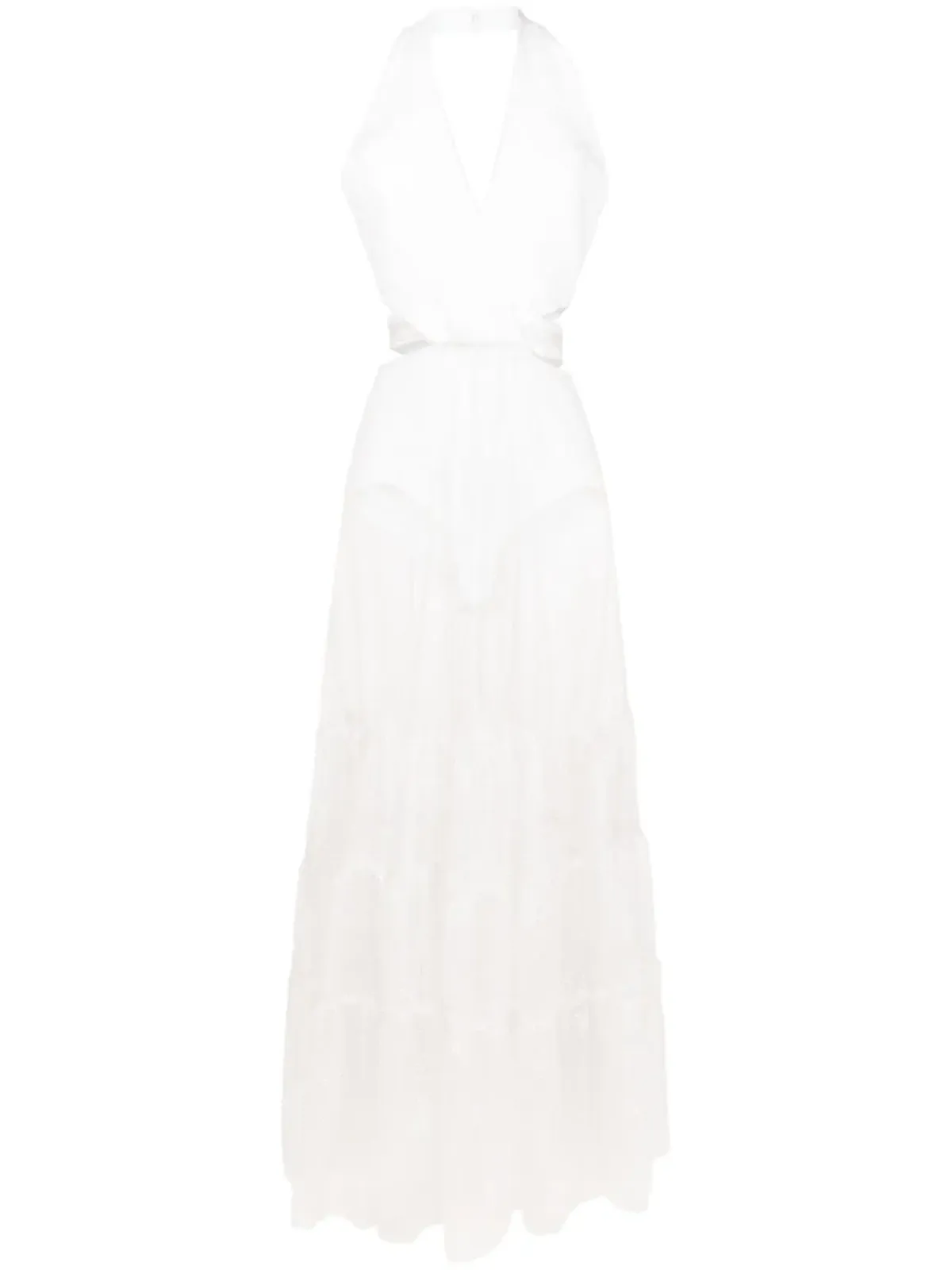 Lethicia Bronstein Milena sheer-panel maxi dress - White - 画像1