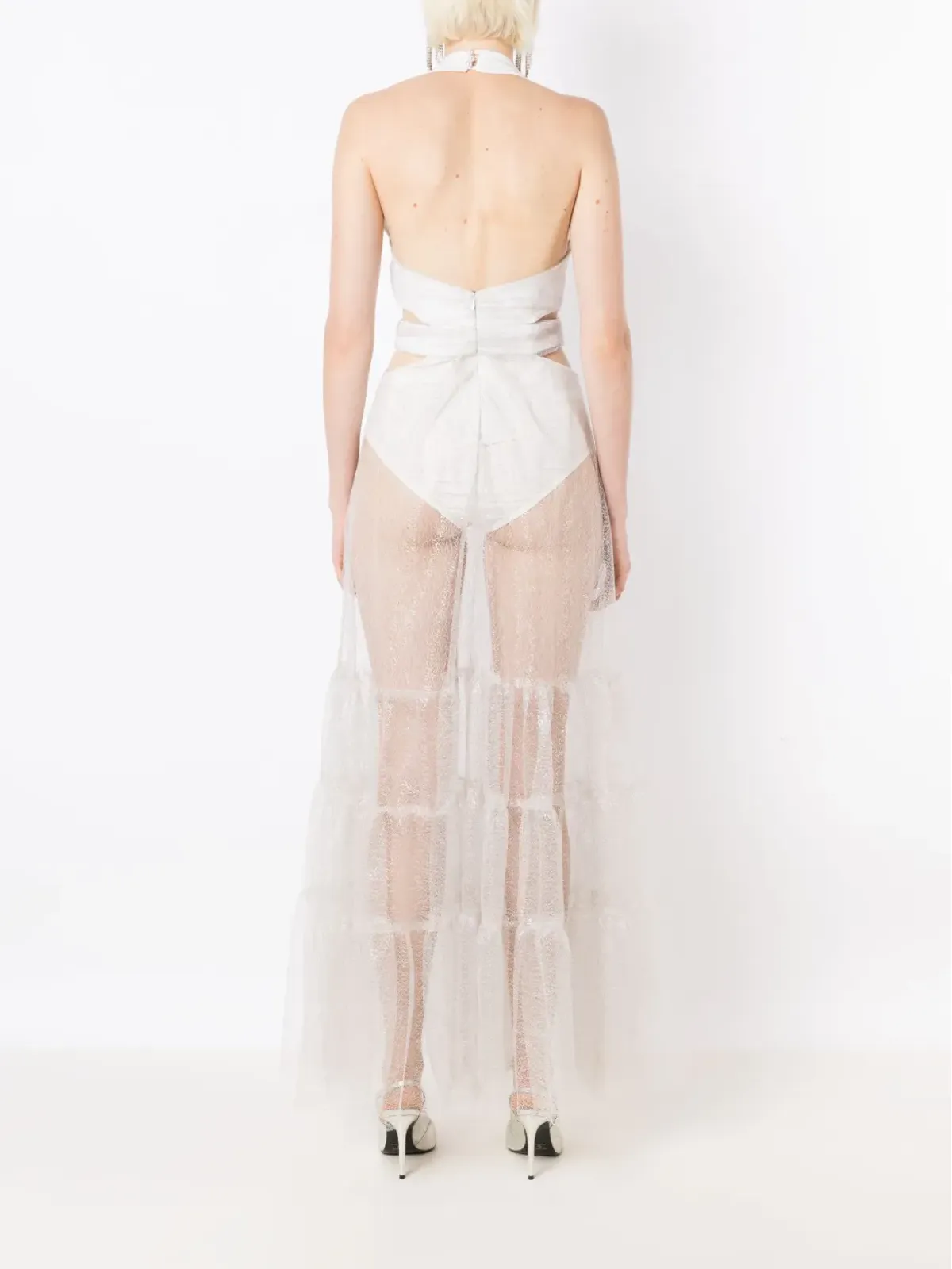Lethicia Bronstein Milena sheer-panel maxi dress - White - 画像4