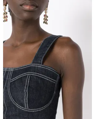 Lethicia Bronstein アナ クロップド デニムトップ - サムネイル5
