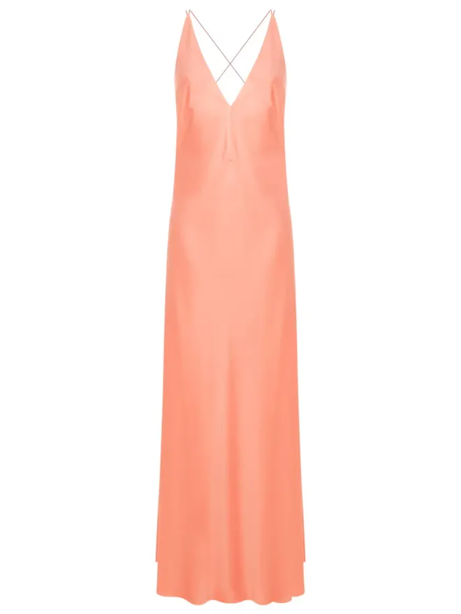 Lethicia Bronstein Lethicia Bronstein サテン仕上げのオープンバックガウンの商品画像