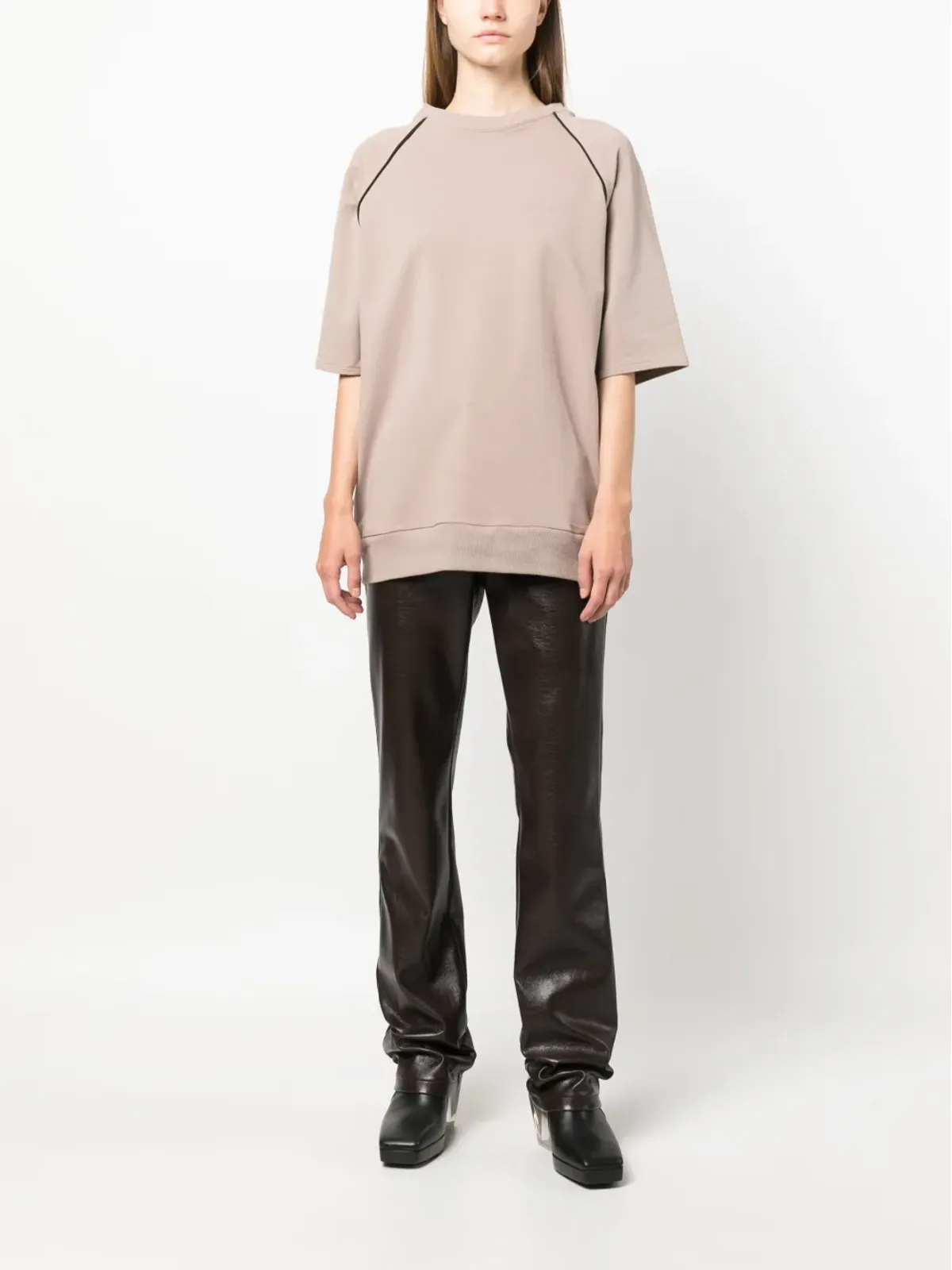 Alchemy ラグランスリーブ コットン混紡 Tシャツ - Neutrals - 画像3