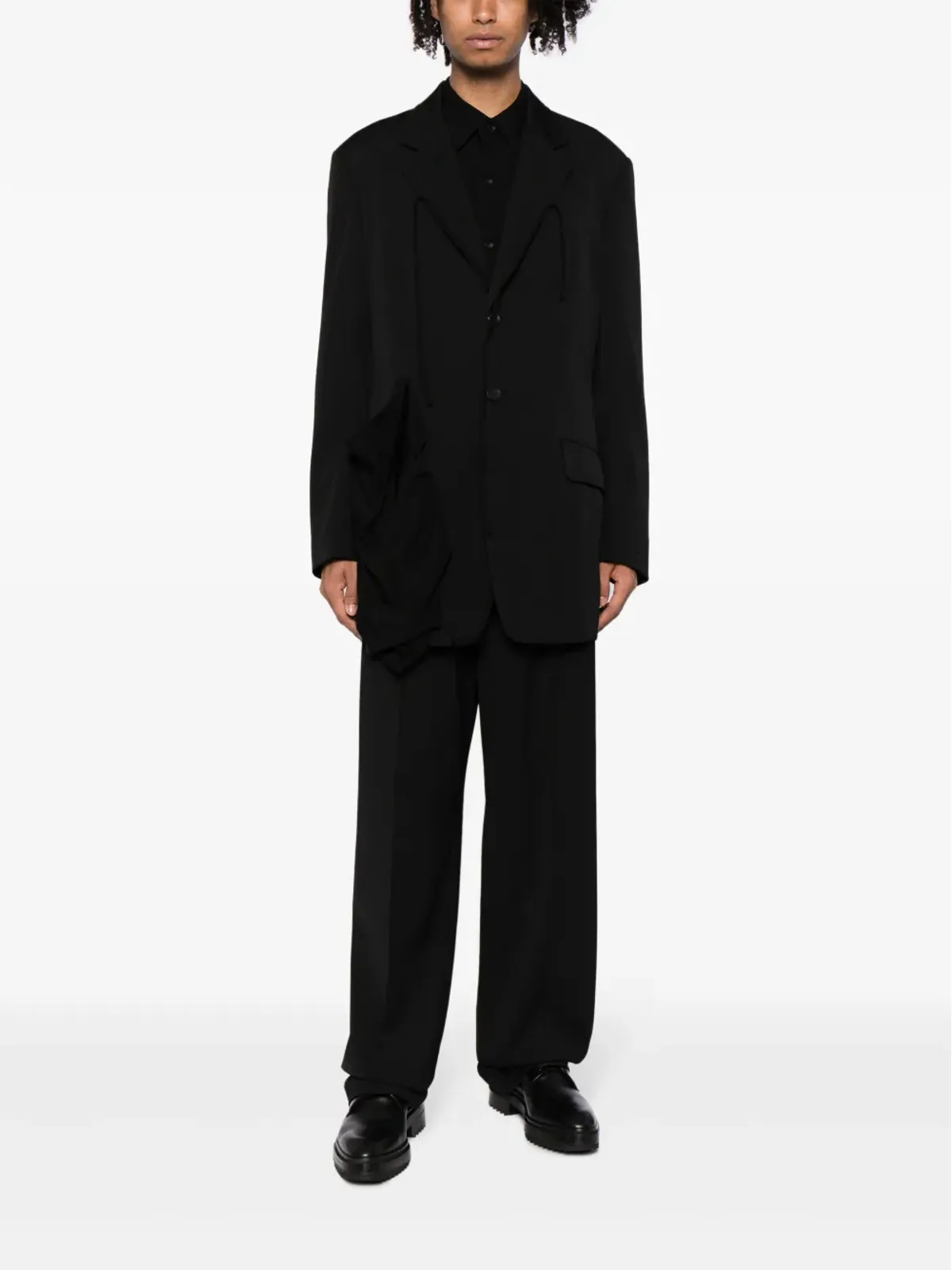 Yohji Yamamoto ノッチドラペル ウールブレザー - 画像2