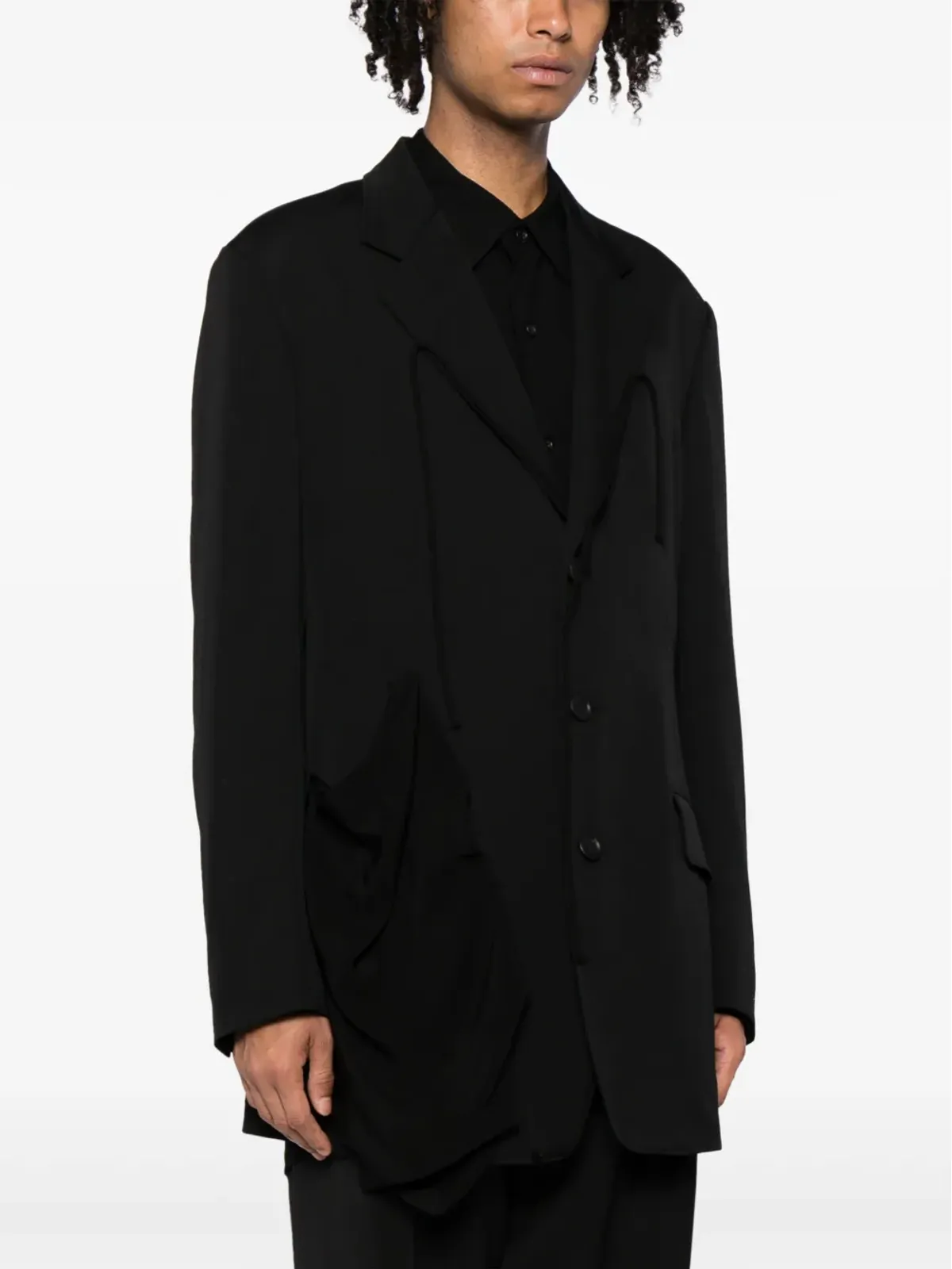Yohji Yamamoto ノッチドラペル ウールブレザー - 画像3