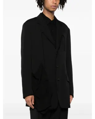 Yohji Yamamoto ノッチドラペル ウールブレザー - サムネイル3