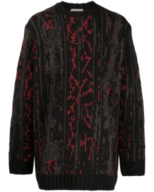 Yohji Yamamoto パターン柄インターシャニットジャンパー - サムネイル1