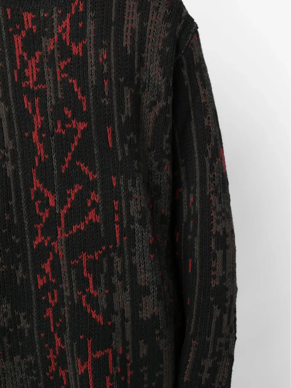 Yohji Yamamoto パターン柄インターシャニットジャンパー - 画像5