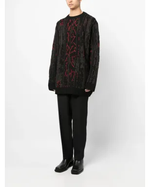 Yohji Yamamoto パターン柄インターシャニットジャンパー - サムネイル3
