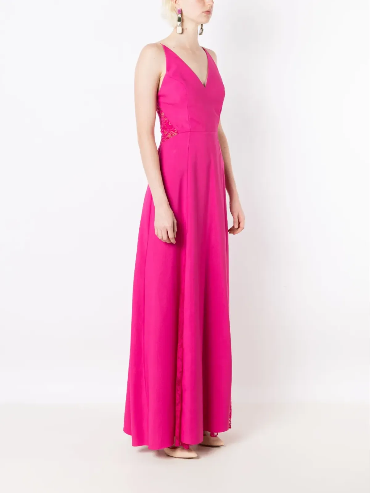 Lethicia Bronstein Georgia lace-detail maxi dress - Pink - 画像3