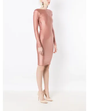 Lethicia Bronstein グレイシー メタリック光沢ドレス ピンク - サムネイル3