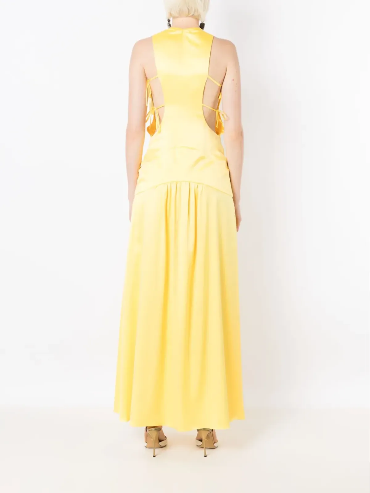 Lethicia Bronstein テレス Vネック マキシドレス - 画像4