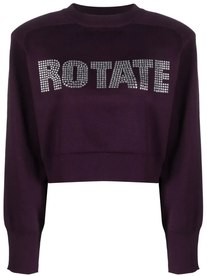 ROTATE BIRGER CHRISTENSEN ROTATE BIRGER CHRISTENSEN ロゴアップリケ入りラインストーン装飾スウェットシャツの商品画像