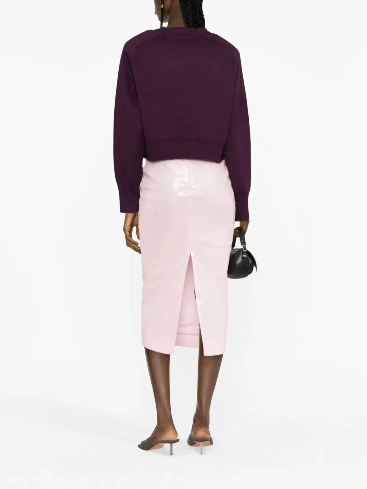 ROTATE BIRGER CHRISTENSEN ロゴアップリケ入りラインストーン装飾スウェットシャツ - 画像3