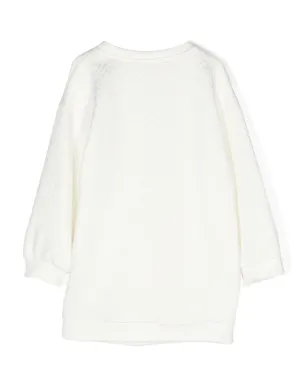 Elisabetta Franchi La Mia Bambina モノグラムジャカード ミディドレス ホワイト - サムネイル2