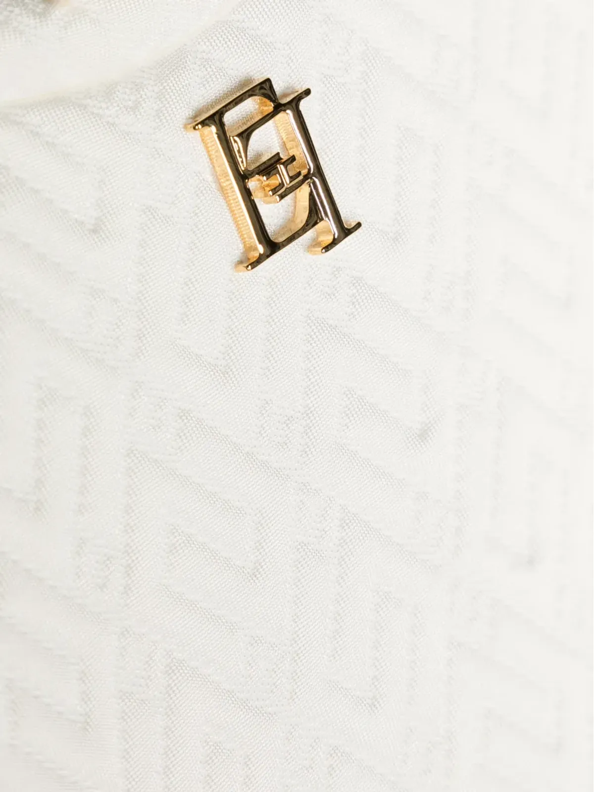 Elisabetta Franchi La Mia Bambina モノグラムジャカード ミディドレス ホワイト - 画像3