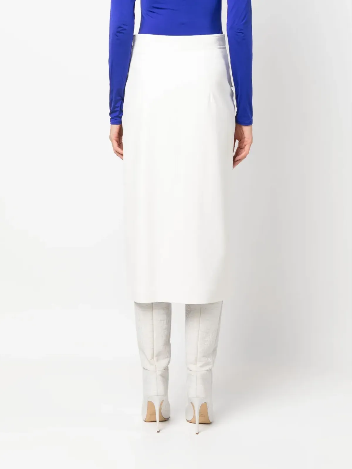 MSGM フェイクレザー ミディスカート - 画像4