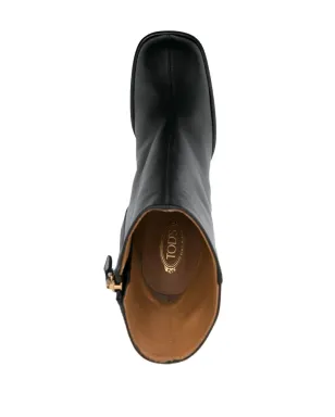 Tod's 80mmスクエアトゥレザーブーツ ブラック - サムネイル4