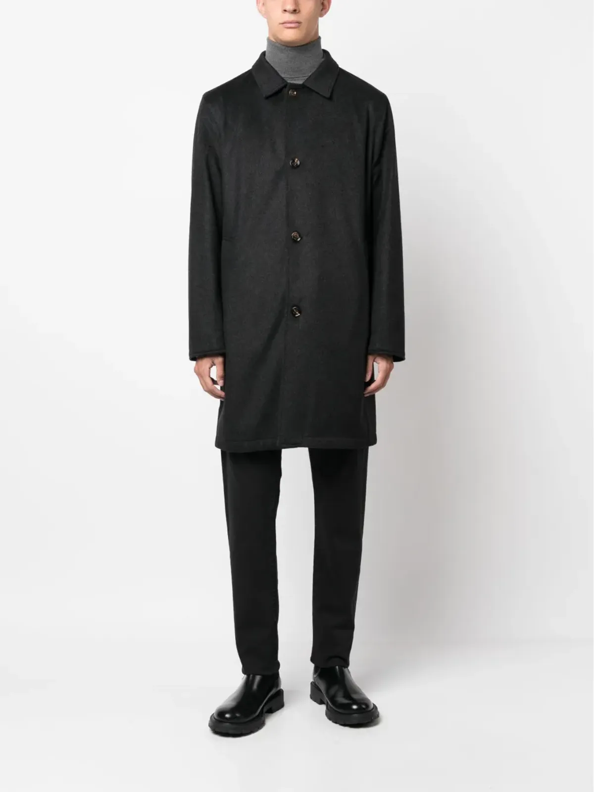 Kired ロングスリーブ カシミヤ混紡 トレンチコート - 画像2