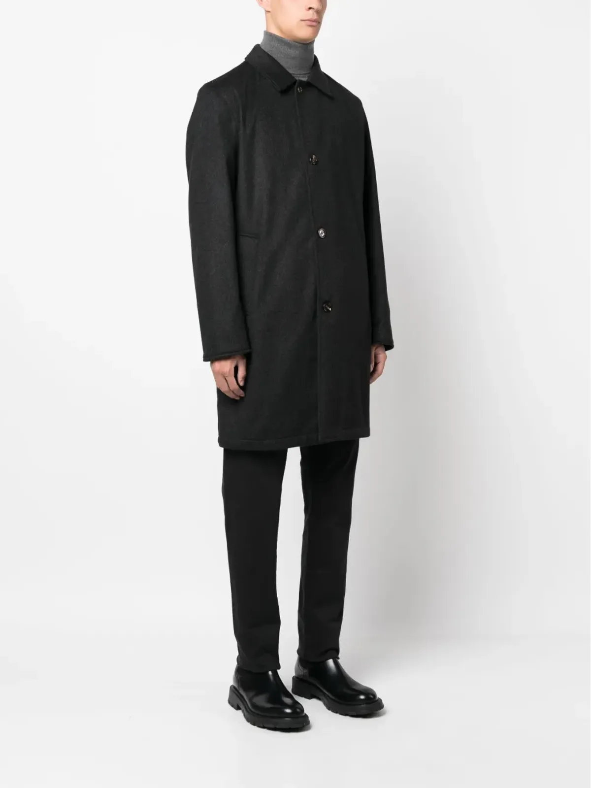 Kired ロングスリーブ カシミヤ混紡 トレンチコート - 画像3