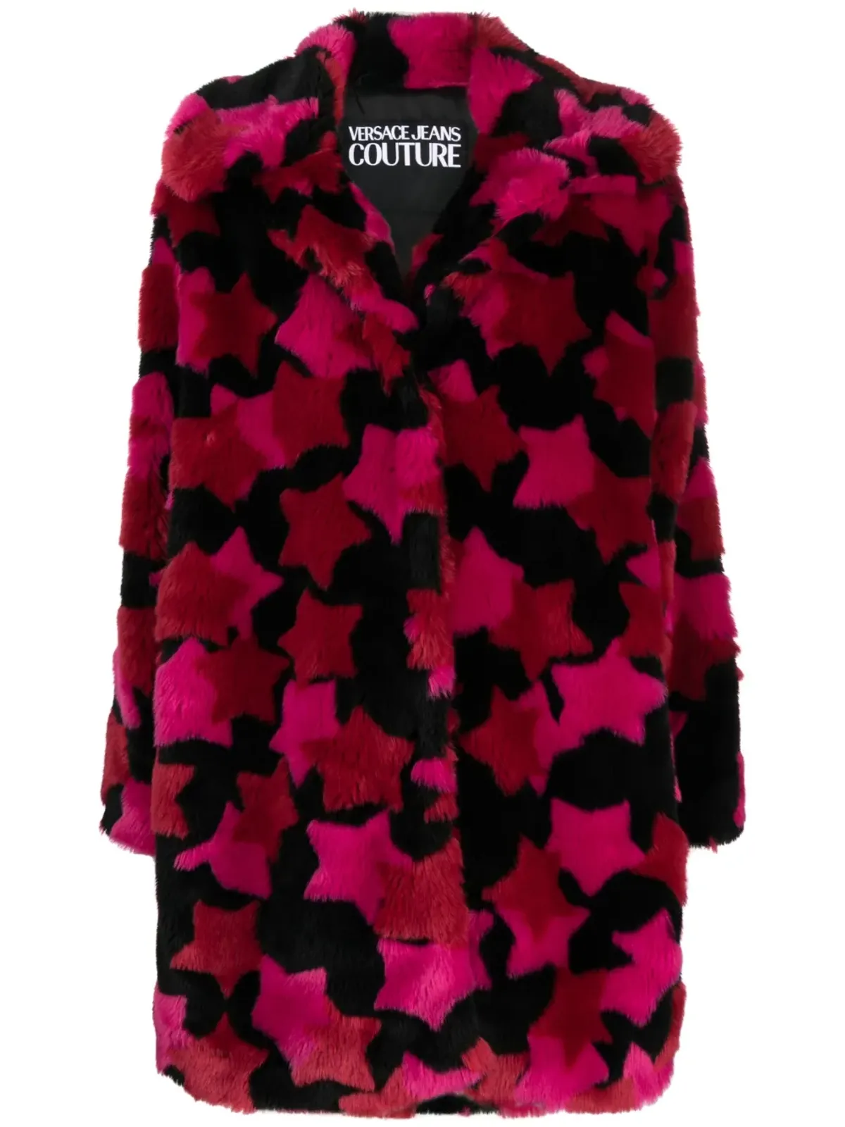 Versace Jeans Couture star-print button-up coat - Pink - 画像1