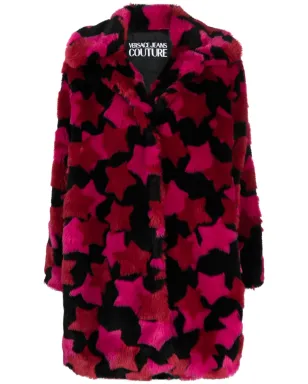Versace Jeans Couture star-print button-up coat - Pink - サムネイル1