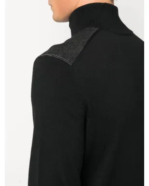 BOSS ribbed half-zip jumper - Black - サムネイル5