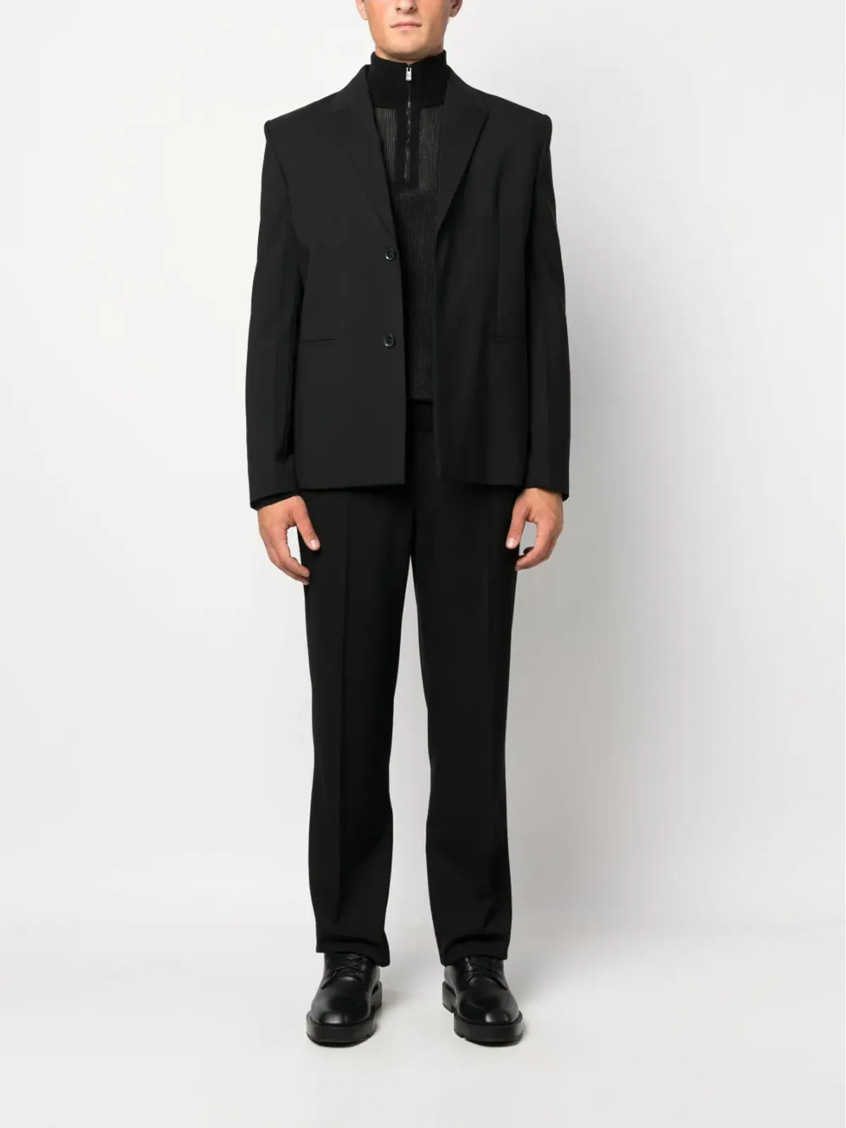 BOSS ribbed half-zip jumper - Black - 画像2