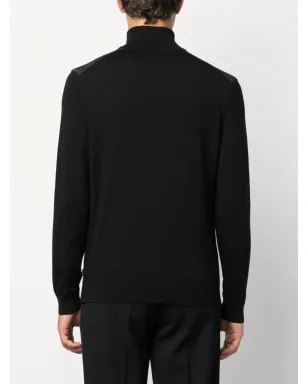 BOSS ribbed half-zip jumper - Black - サムネイル4