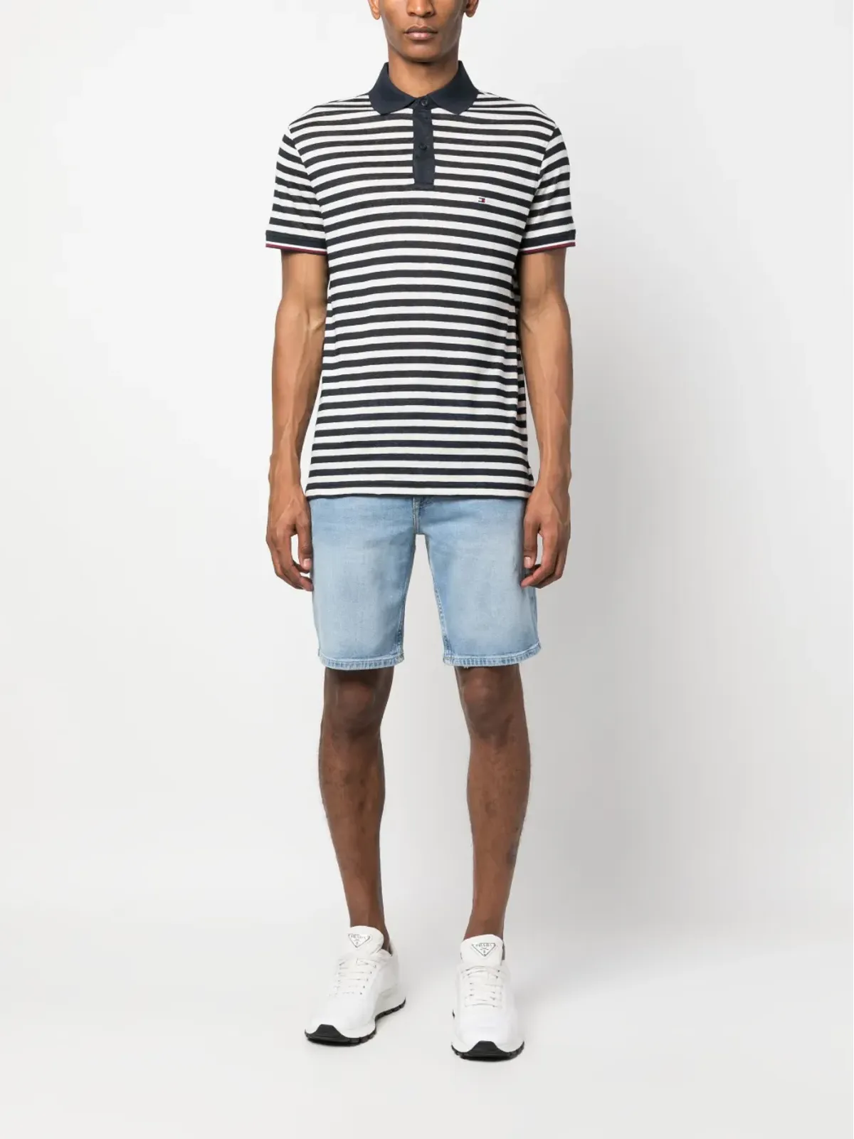 Tommy Hilfiger ロゴパッチストライプポロシャツ - 画像2