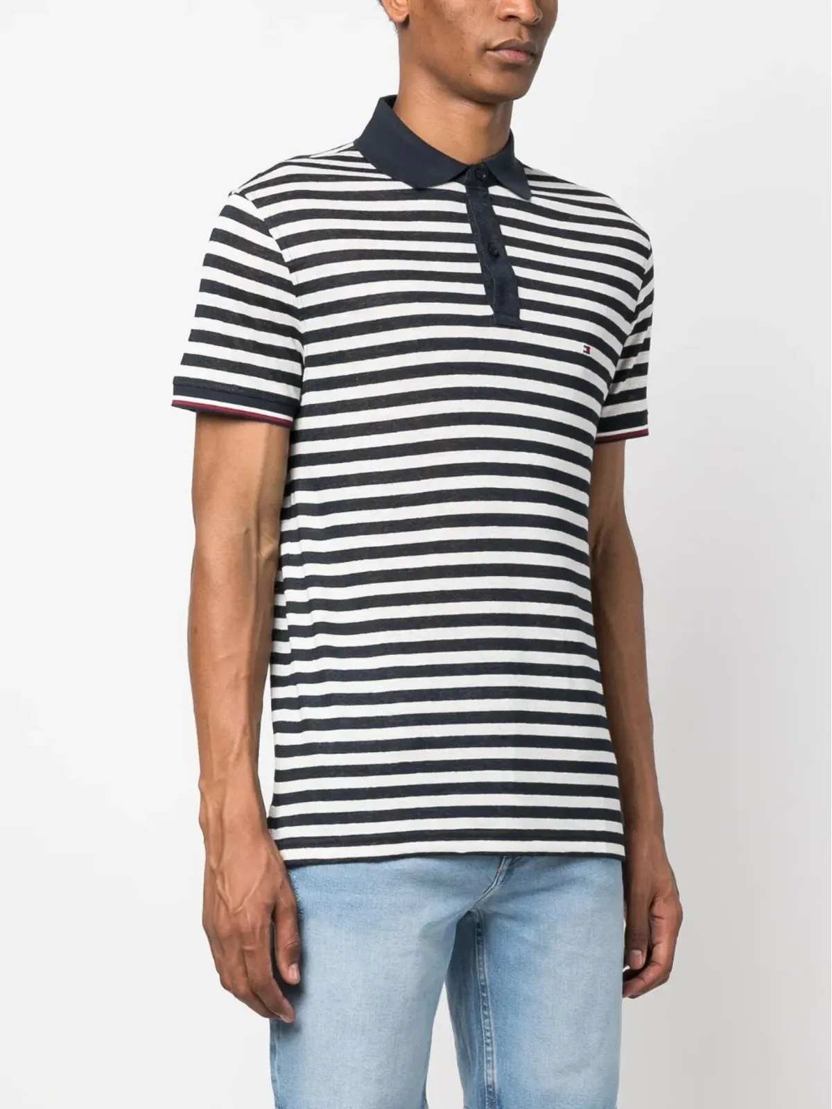Tommy Hilfiger ロゴパッチストライプポロシャツ - 画像3