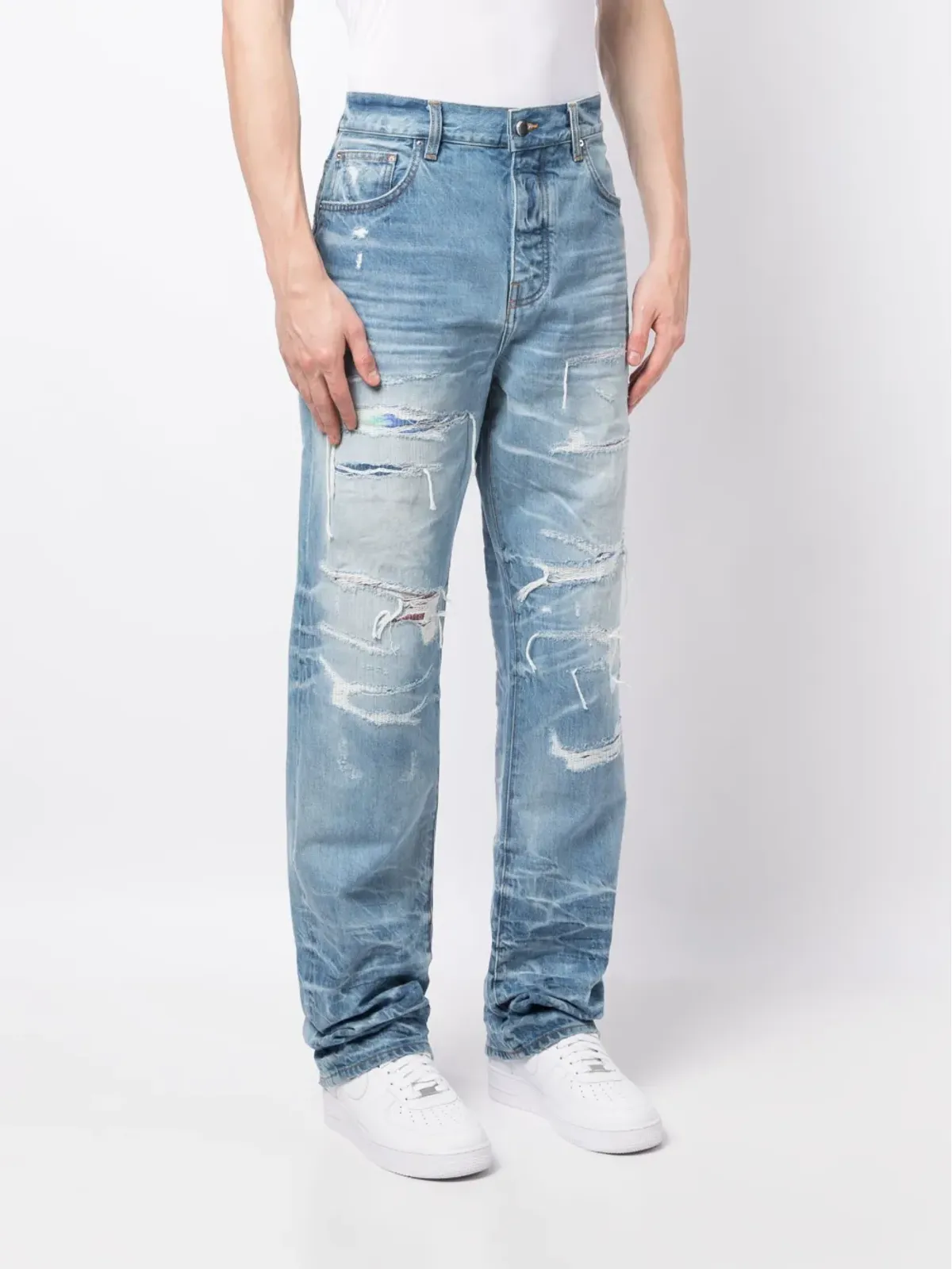 AMIRI ディストレスド ルーズフィット ジーンズ - ブルー - 画像3